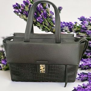 HENRI BENDEL HAND BAG TOTE LEATHER ALLIGATOR GOLD HARDWARE Mother’s Day Gift